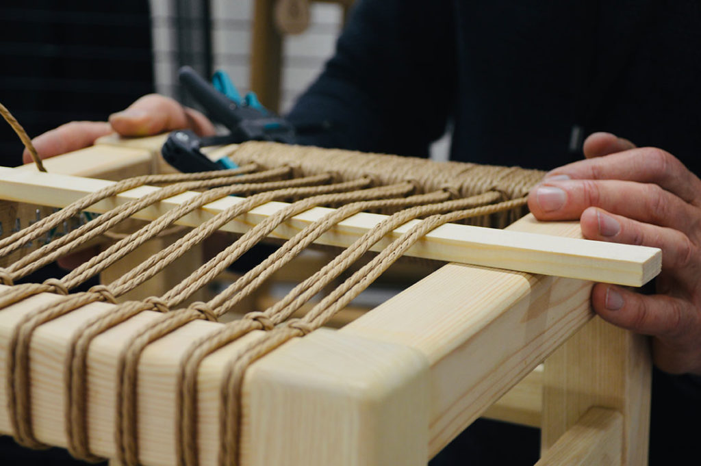 Tabouret en cours de réalisation